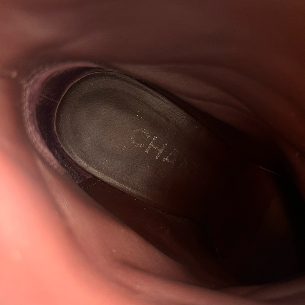 CHANEL Black Suede CC Calfskin Short Boots Made in Italy Size 38 Box Dustbags - Picture 9 of 15